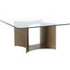 Denver 34 X 34 inch Clear / Antique Brass Coffee Table